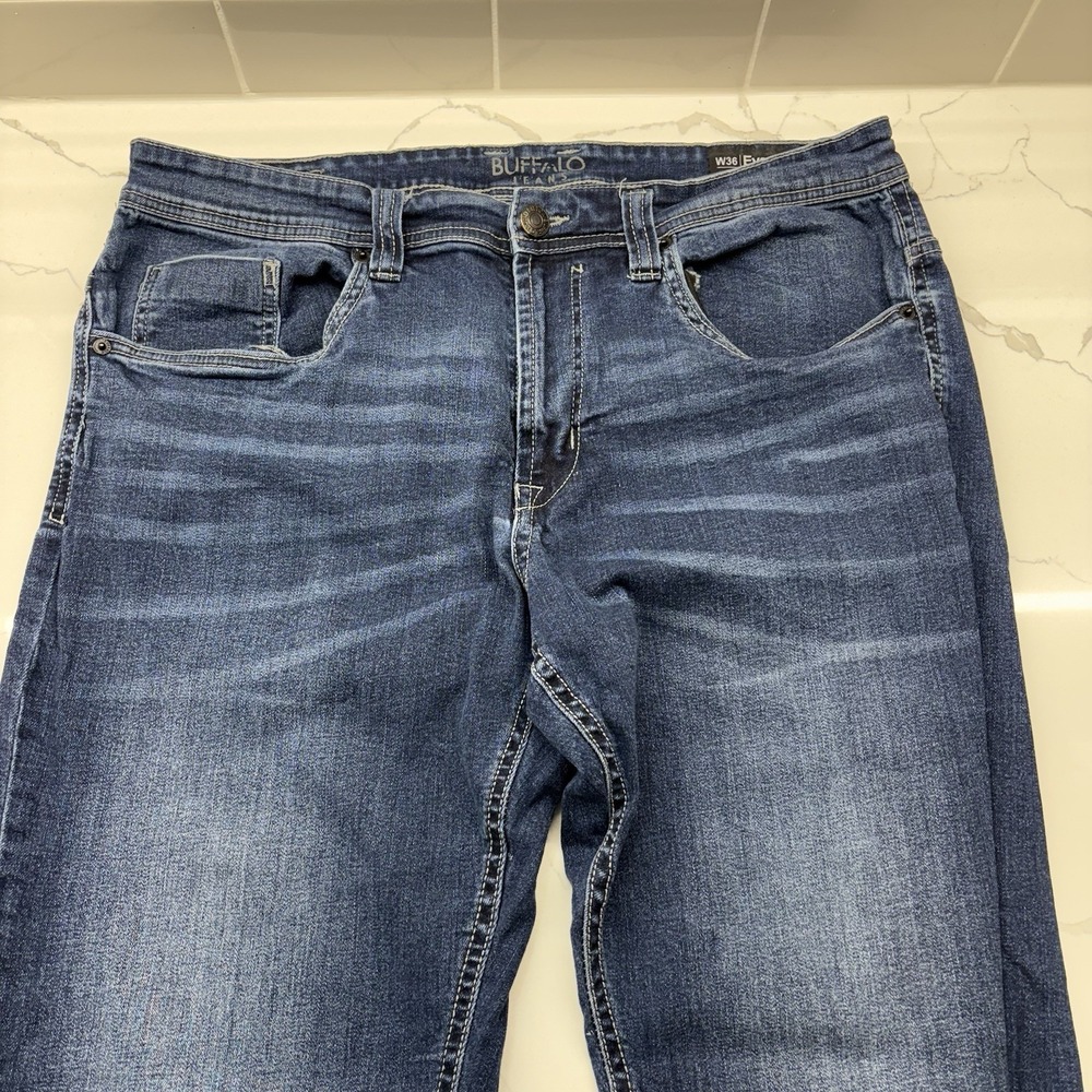 Buffalo David Bitton Mens Evan-x Slim Straight Stretch Jeans Size W36 L32 - Picture 3 of 10